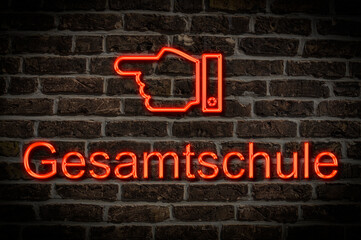 Leuchtreklame Gesamtschule