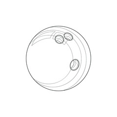 Bowling ball.Coloring book antistress for children and adults. Illustration isolated on white background.Zen-tangle style. Hand draw