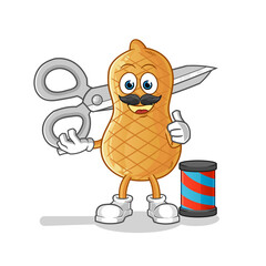 peanut barber cartoon. cartoon mascot vector