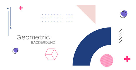 Abstract geometric background. Bauhaus, Memphis minimalist retro poster graphic vector illustration.