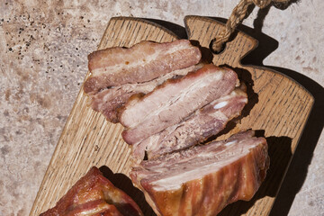 Slow roasted carameled pork belly with crispy crackling