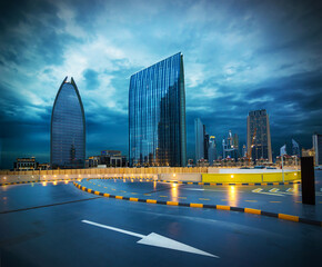 Dramatic Cloudy sky Blue Hour of Night cityscape