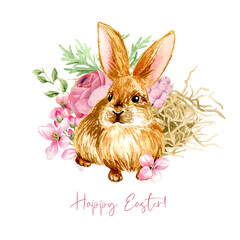Easter decor, Hand drawn vector watercolor image.