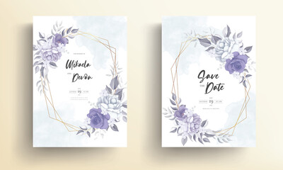 Fototapeta na wymiar Wedding invitation card with beautiful soft flowers