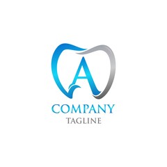 letter a logo design dental