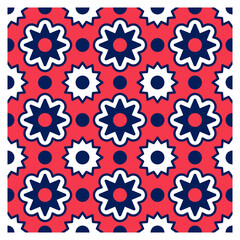 Pattern of geometric flowers. Poster design.