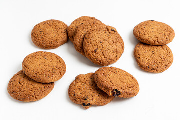 oatmeal Cookies Isolated on white background