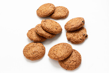 oatmeal Cookies Isolated on white background