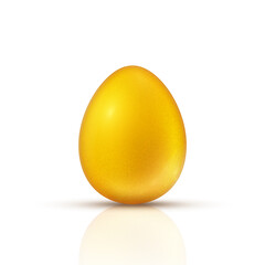 Golden egg. Realistic vector illustration isolated on white background.