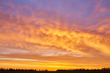 Fototapeta premium Beautiful stormy sunset sky.