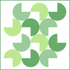Partial circles with green variations as an abstract background.