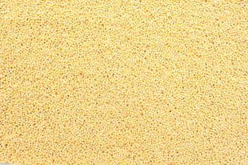 Millet background. Polished yellow millet.