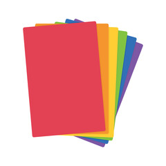 Rainbow Photo Card Vector, Card Fan Vector Illustration Background