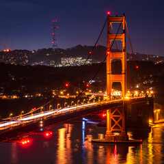 Golden Gate Bridge South Tower at Dawn