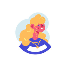 Avatar of Caucasian blond woman vector icon