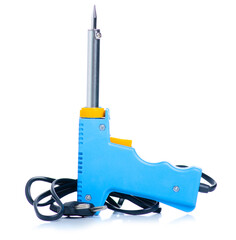 Soldering iron gun on white background isolation