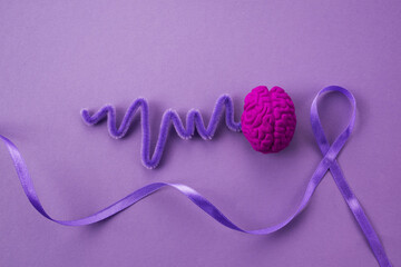 Purple day. Epilepsy awareness day. Awareness Purple ribbon