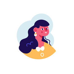 Woman brunette avatar person profile user icon vector