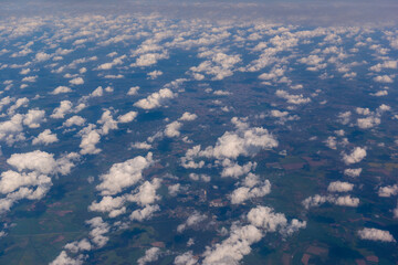 Panoramic view from airplane, Germany, Berlin from above.