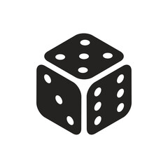 Casino dice in isometric view simple black icon on white