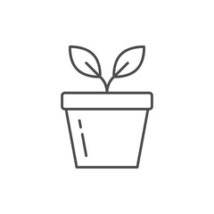Plant pot line outline icon
