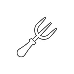 Gardening fork line outline icon