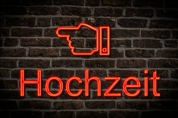 Leuchtreklame Hochzeit