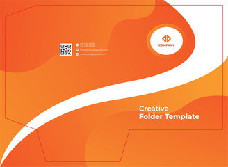 Business Stationery Folder Pocket Template Design With Blue Gradient Color