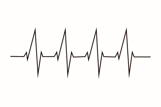Echocardiogram taken of the heart. Graphic ecg. Heart beat on ecg. Heartbeat make a heart.
