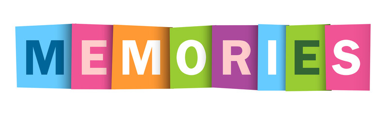 MEMORIES colorful vector typography banner isolated on white background © Web Buttons Inc