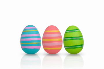 Easter eggs on white background. Easter concept.