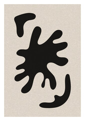 Abstract mid century poster. Floral Matisse inspired art print, contemporary background, fashion decor. Vector illustration