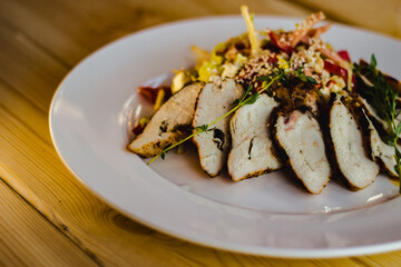 grilled fish with vegetables