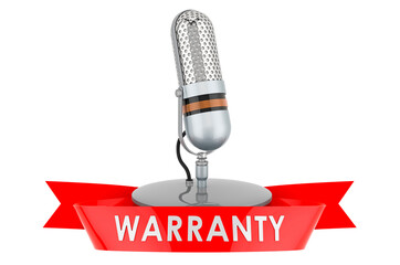 Microphone warranty concept. 3D rendering