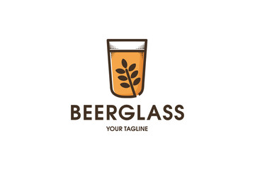 Beer Glass Vector Logo Template