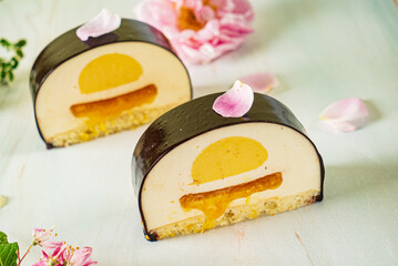 french vegan pastry with coconut cream