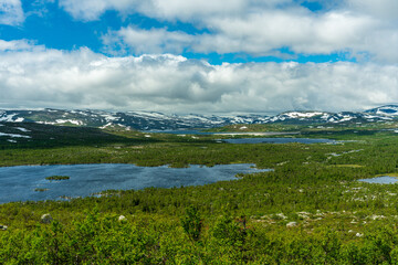 Fototapeta na wymiar Beautiful nature view from the vast Swedish highlands
