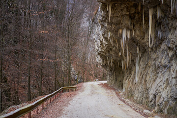 Dirt road through a gorge