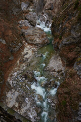 River through a canyon in the winter