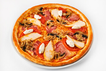 pizza on the white background