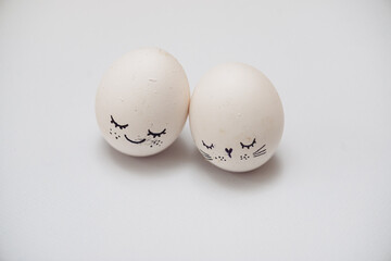  Congratulations with easter day. Eggs on background