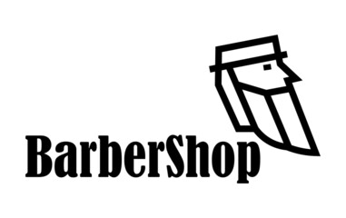 logo for barbershop. hairdresser's. beard. business card. emblem. text