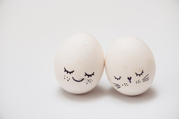  Congratulations with easter day. Eggs on background