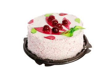 Beautiful cake on a white background.