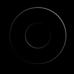 Halftone dots, Tiny squares in circle form. round logo . vector dotted frame . design element