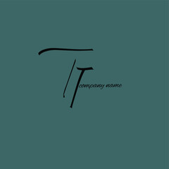 TT initial handwritten calligraphy, for monogram and logo