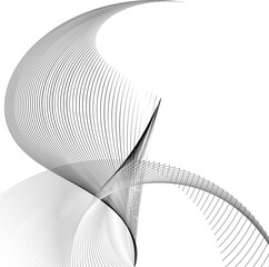 Black and white intersecting lines, twisted mesh element isolated on white