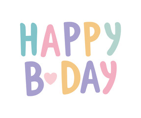 happy birthday lettering with different colors