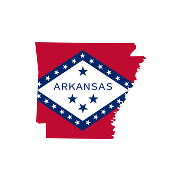 arkansas state map with flag