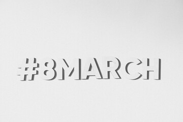 Wooden letters on a background. Congratulations with women day